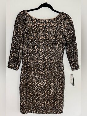 Aqua Dresses, Knit Sequined Long Sleeve Sheath dress • NWT • Women’s 8